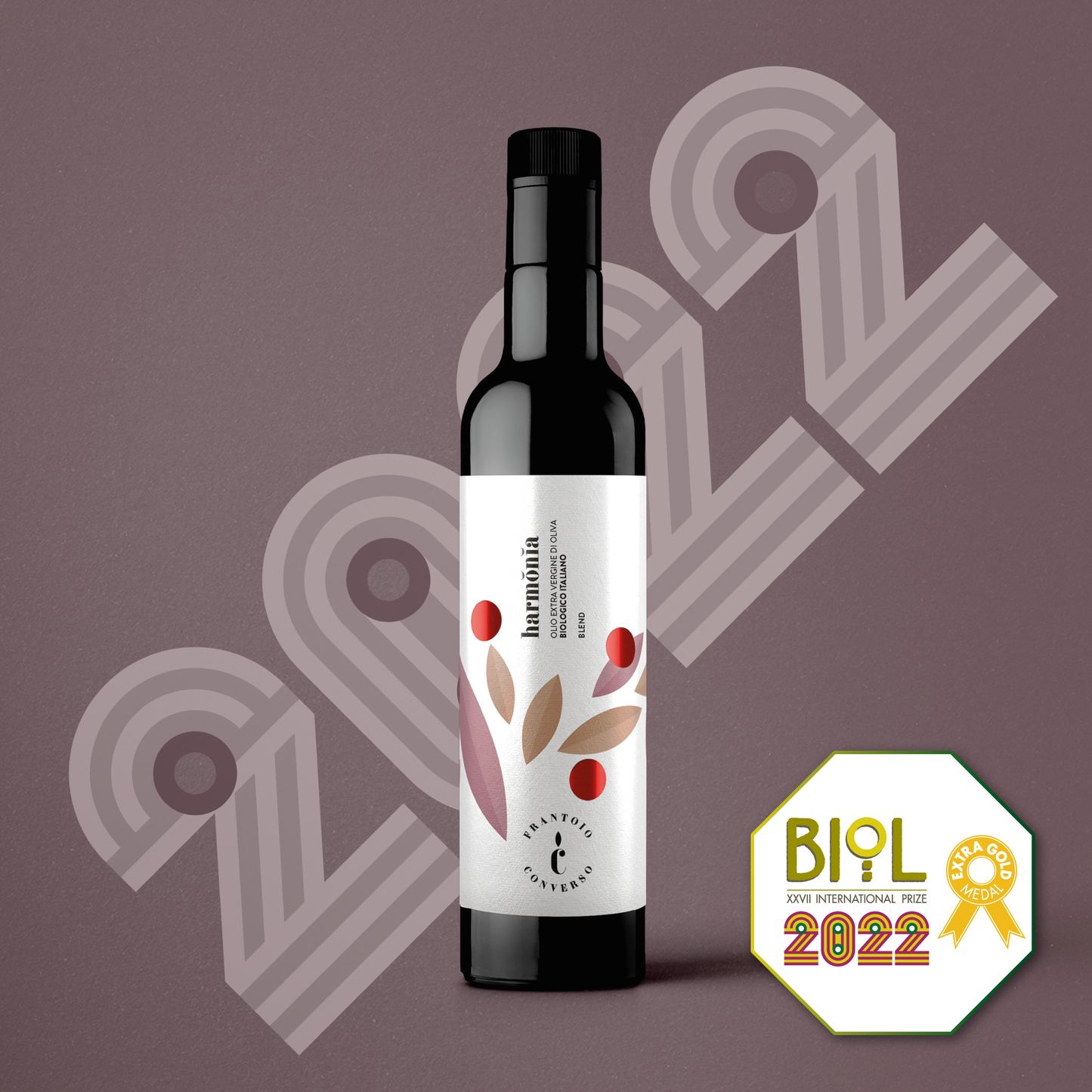 Italian Organic Extra Virgin Olive Oil Harmonia in bottle 500 ml